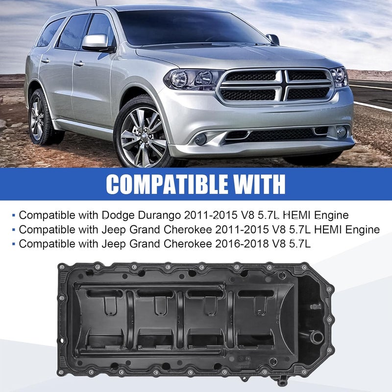 RALZAOTO 53022343AL Engine Oil Pan Replacement for Dodge Durango 2011-2015, Jeep Grand Cherokee 2011-2018 5.7L Replace 53022343AJ - Image 3